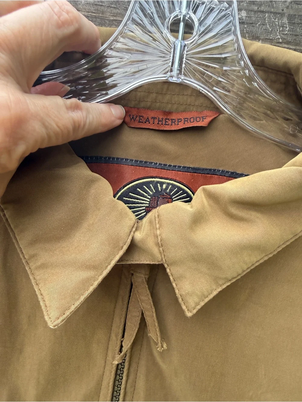 Weatherproof Garment Co Tan Microfiber Bomber Jacket Mens Size XL Full Zip